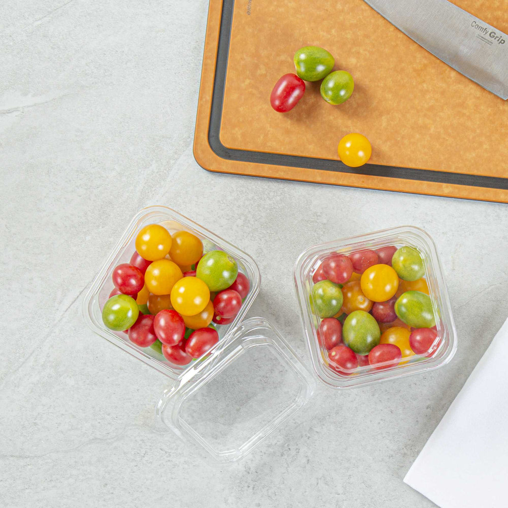 Thermo Tek Square Clear Plastic Lid - Fits 8 - 32 oz Deli / Snack Container - 50 count box