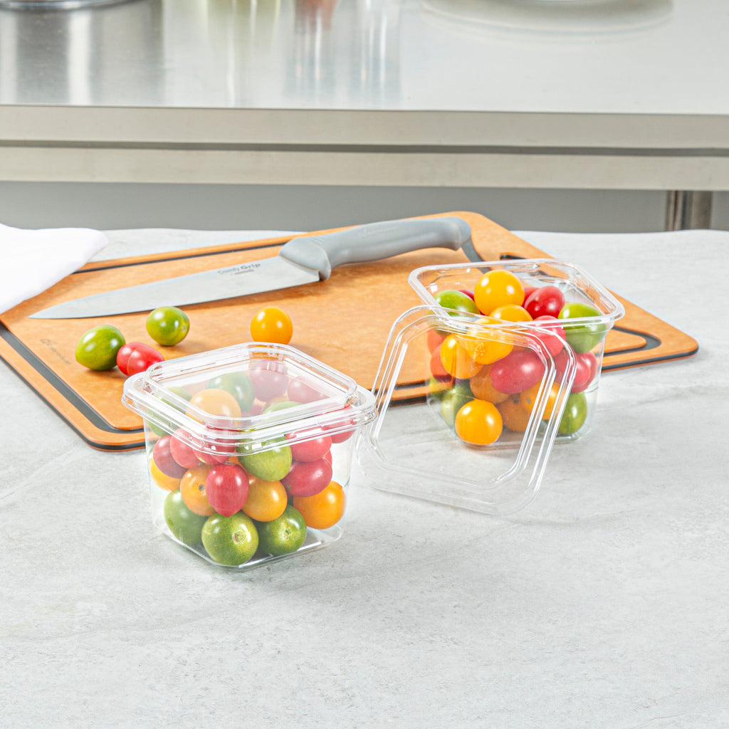 Thermo Tek Square Clear Plastic Lid - Fits 8 - 32 oz Deli / Snack Container - 100 count box