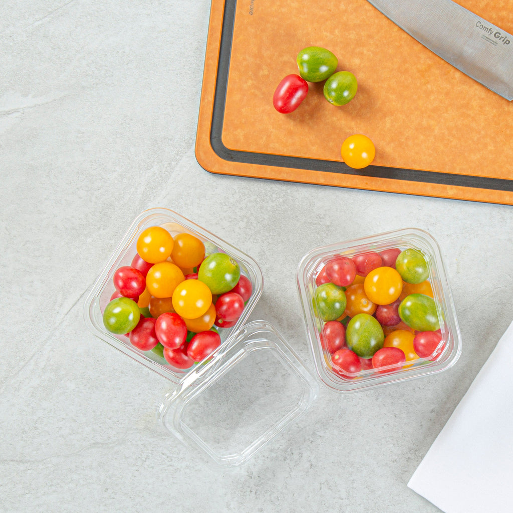 Thermo Tek Square Clear Plastic Lid - Fits 8 - 32 oz Deli / Snack Container - 100 count box