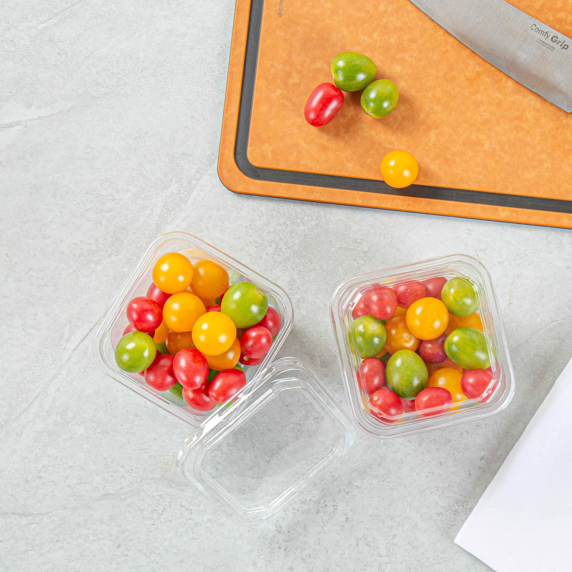 Thermo Tek Square Clear Plastic Lid - Fits 8 - 32 oz Deli / Snack Container - 100 count box