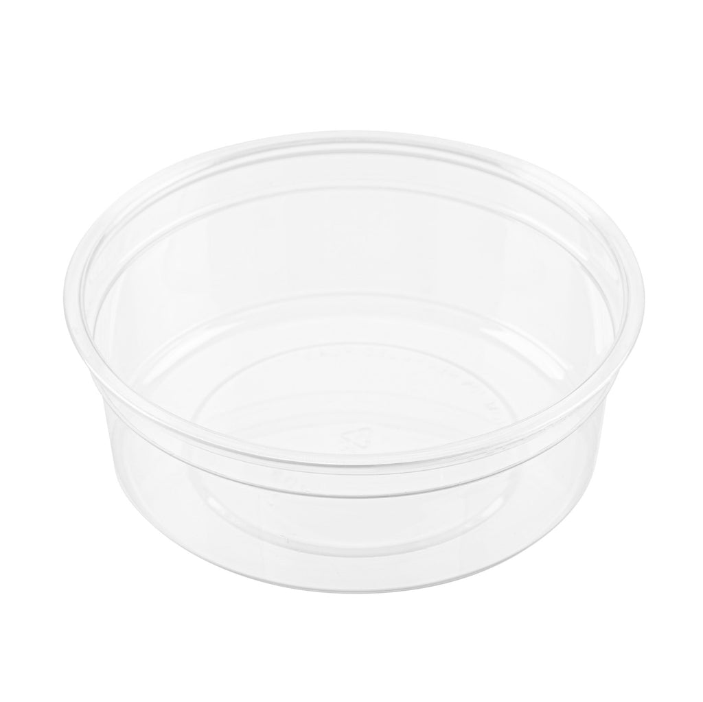 Thermo Tek 8 oz Round Clear Plastic To Go Deli Container - 4 1/2" x 4 1/2" x 1 1/2" - 100 count box