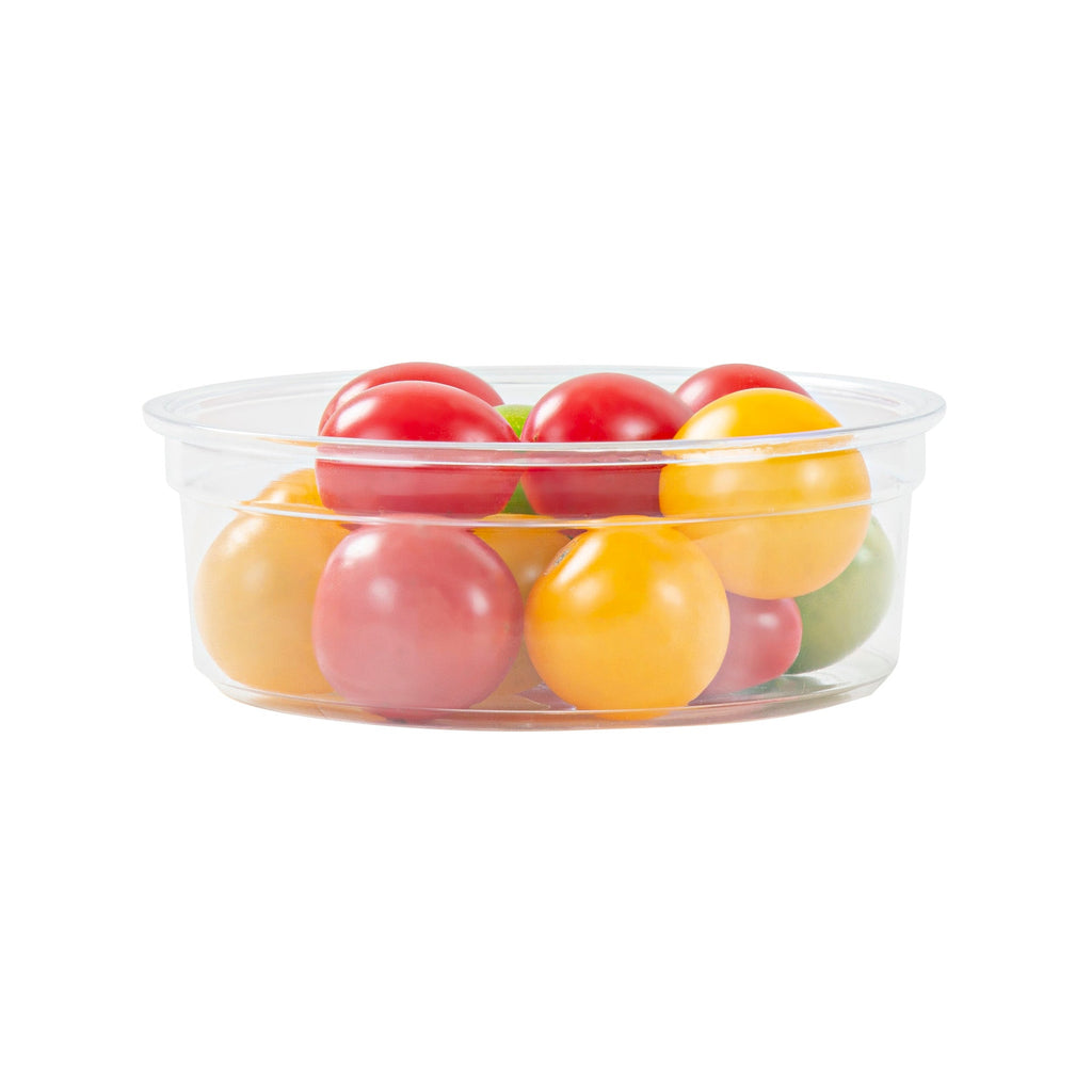 Thermo Tek 8 oz Round Clear Plastic To Go Deli Container - 4 1/2" x 4 1/2" x 1 1/2" - 25 count box