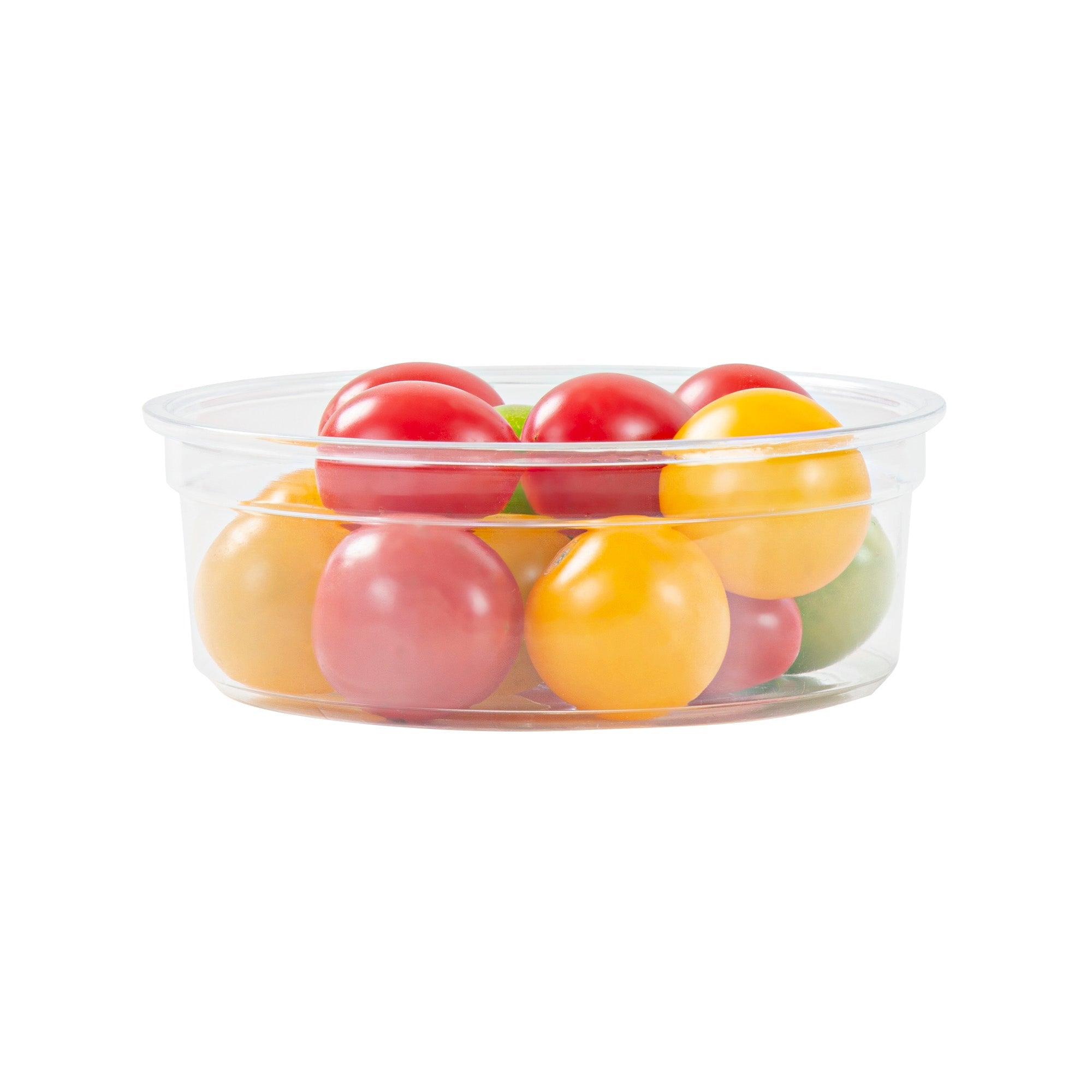 Thermo Tek 8 oz Round Clear Plastic To Go Deli Container - 4 1/2" x 4 1/2" x 1 1/2" - 25 count box