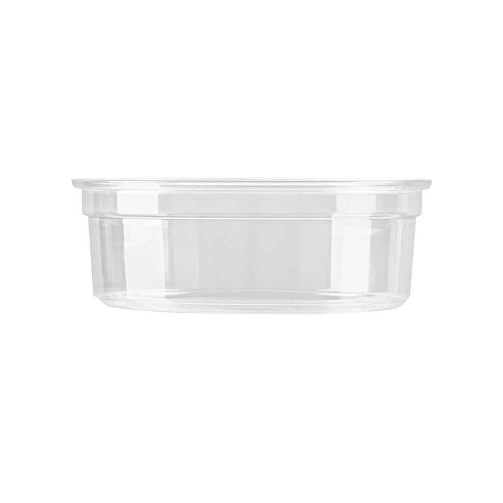 Thermo Tek 8 oz Round Clear Plastic To Go Deli Container - 4 1/2" x 4 1/2" x 1 1/2" - 100 count box