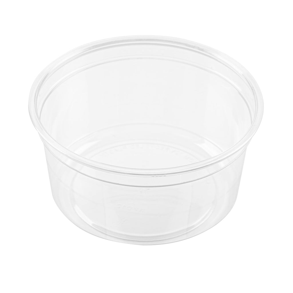 Thermo Tek 12 oz Round Clear Plastic To Go Deli Container - 4 1/2" x 4 1/2" x 2 1/4" - 25 count box