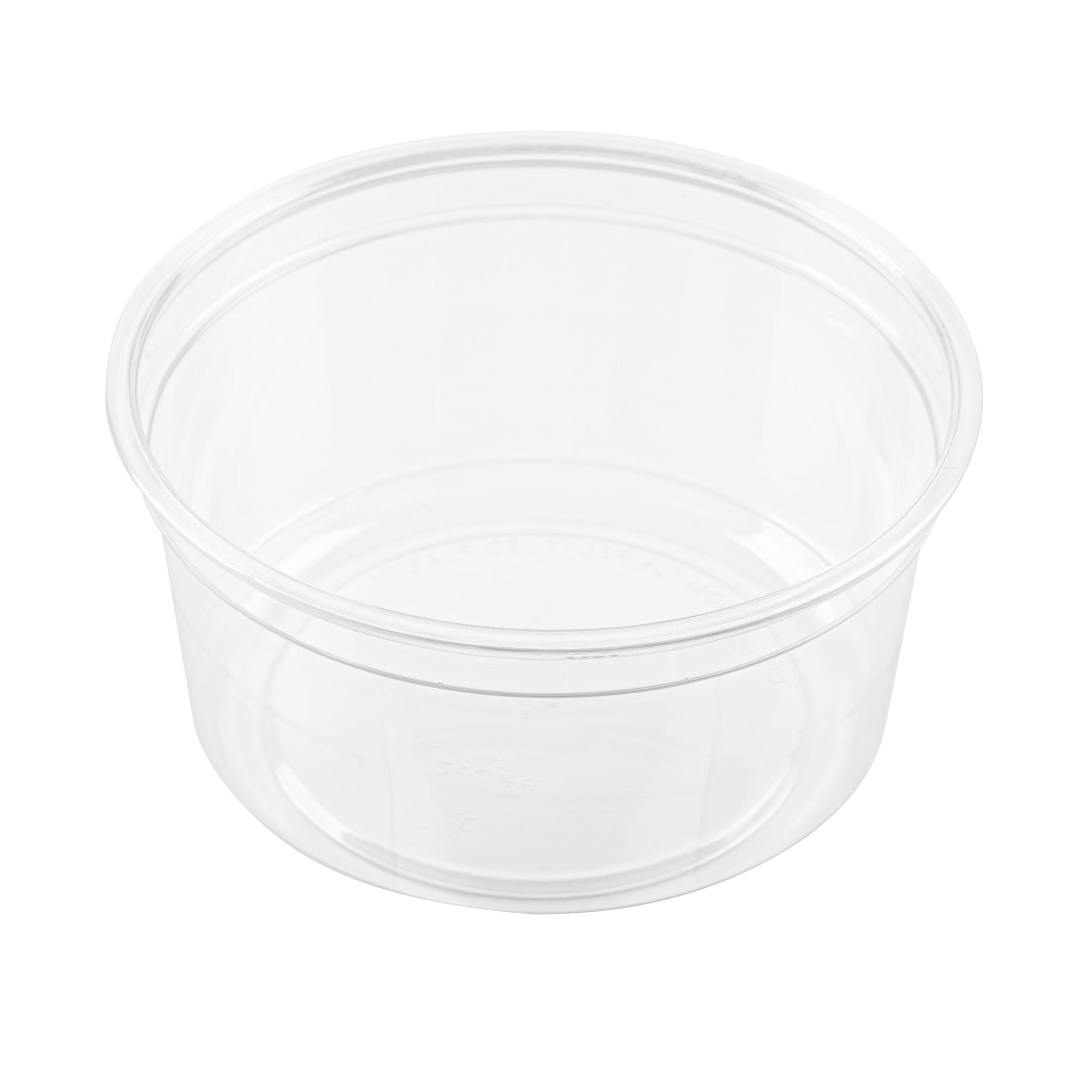 Thermo Tek 12 oz Round Clear Plastic To Go Deli Container - 4 1/2" x 4 1/2" x 2 1/4" - 25 count box