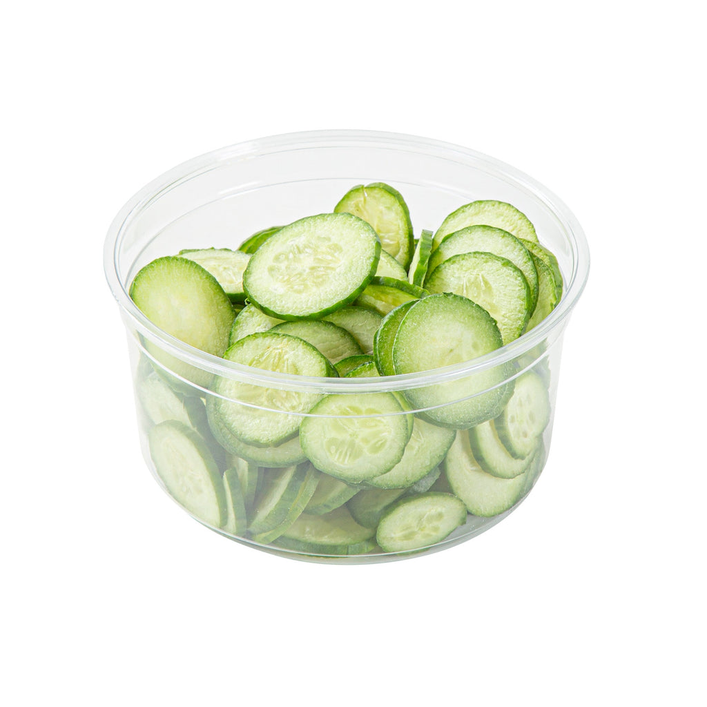 Thermo Tek 12 oz Round Clear Plastic To Go Deli Container - 4 1/2" x 4 1/2" x 2 1/4" - 25 count box