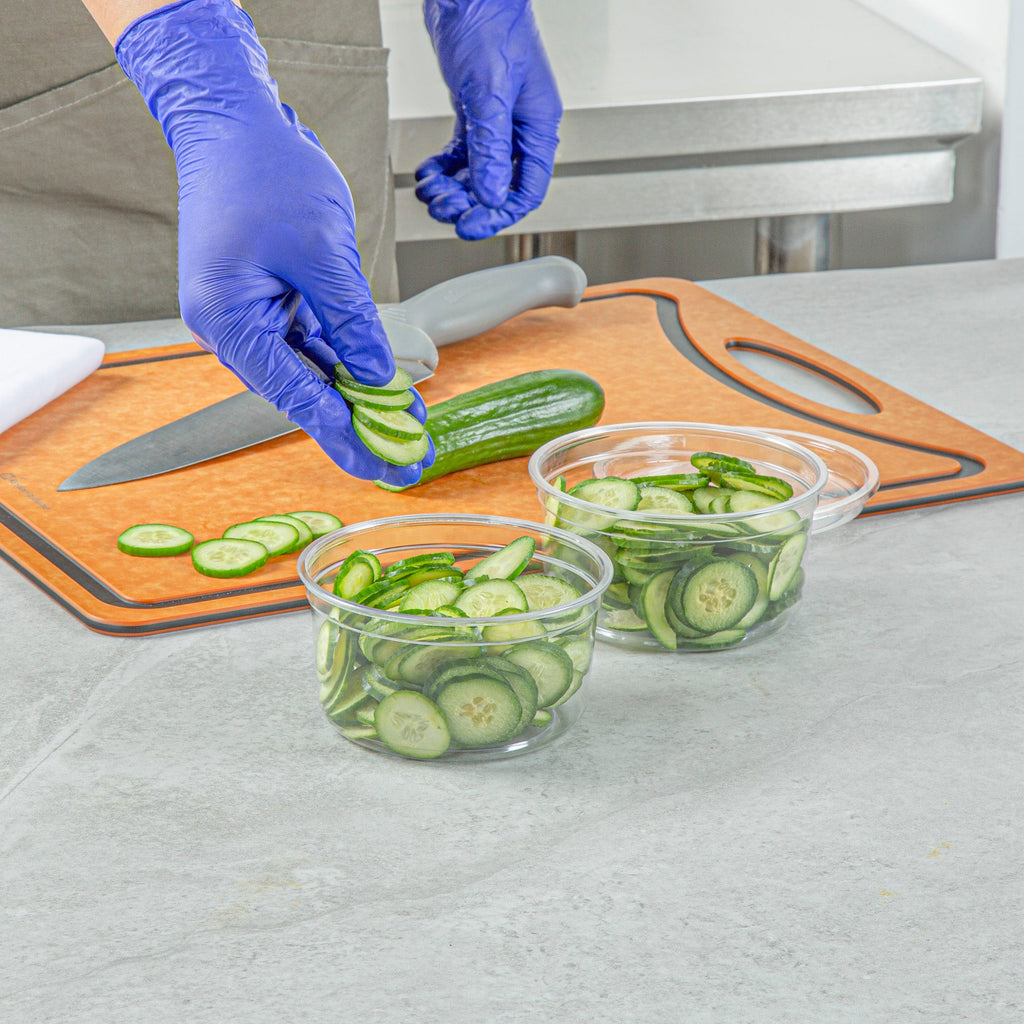 Thermo Tek 12 oz Round Clear Plastic To Go Deli Container - 4 1/2" x 4 1/2" x 2 1/4" - 25 count box