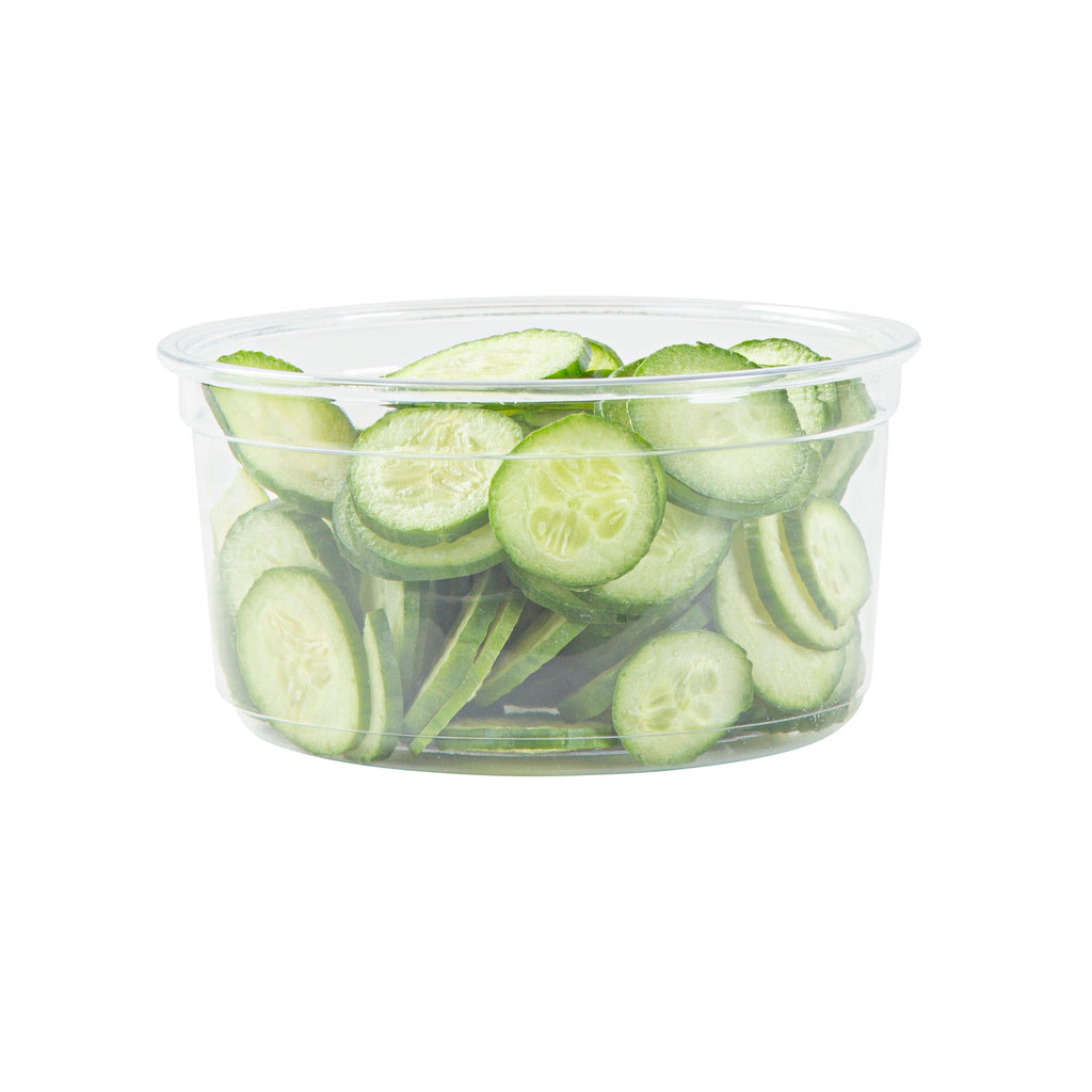 Thermo Tek 12 oz Round Clear Plastic To Go Deli Container - 4 1/2" x 4 1/2" x 2 1/4" - 100 count box