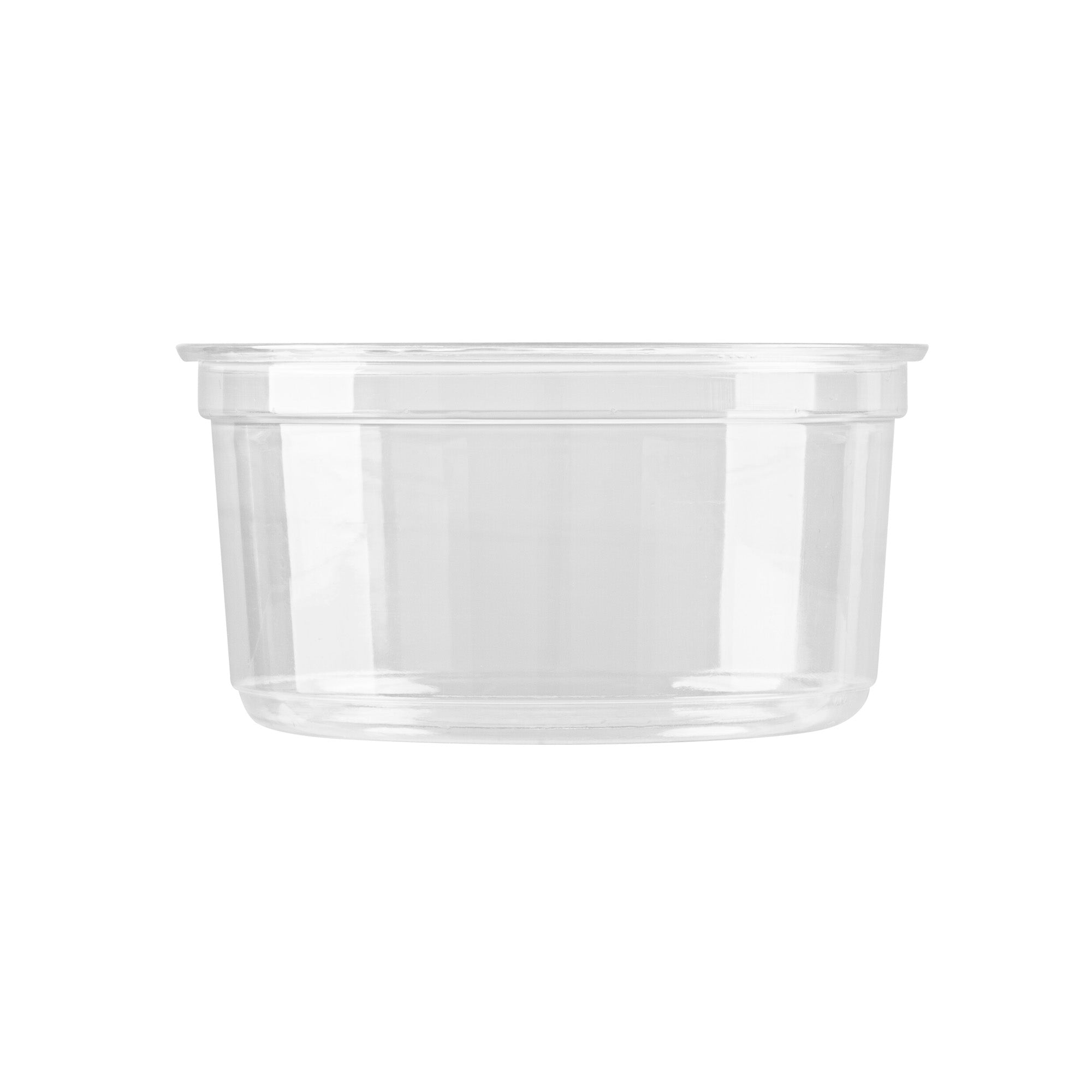 Thermo Tek 12 oz Round Clear Plastic To Go Deli Container - 4 1/2" x 4 1/2" x 2 1/4" - 100 count box