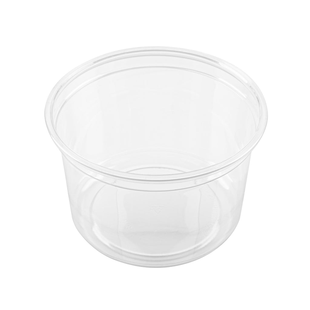 Thermo Tek 16 oz Round Clear Plastic To Go Deli Container - 4 1/2" x 4 1/2" x 3" - 25 count box