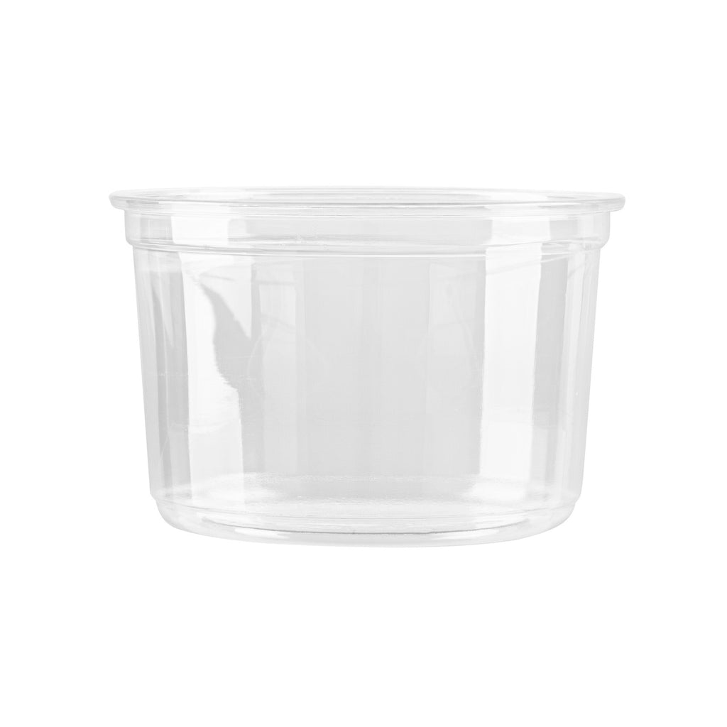 Thermo Tek 16 oz Round Clear Plastic To Go Deli Container - 4 1/2" x 4 1/2" x 3" - 25 count box