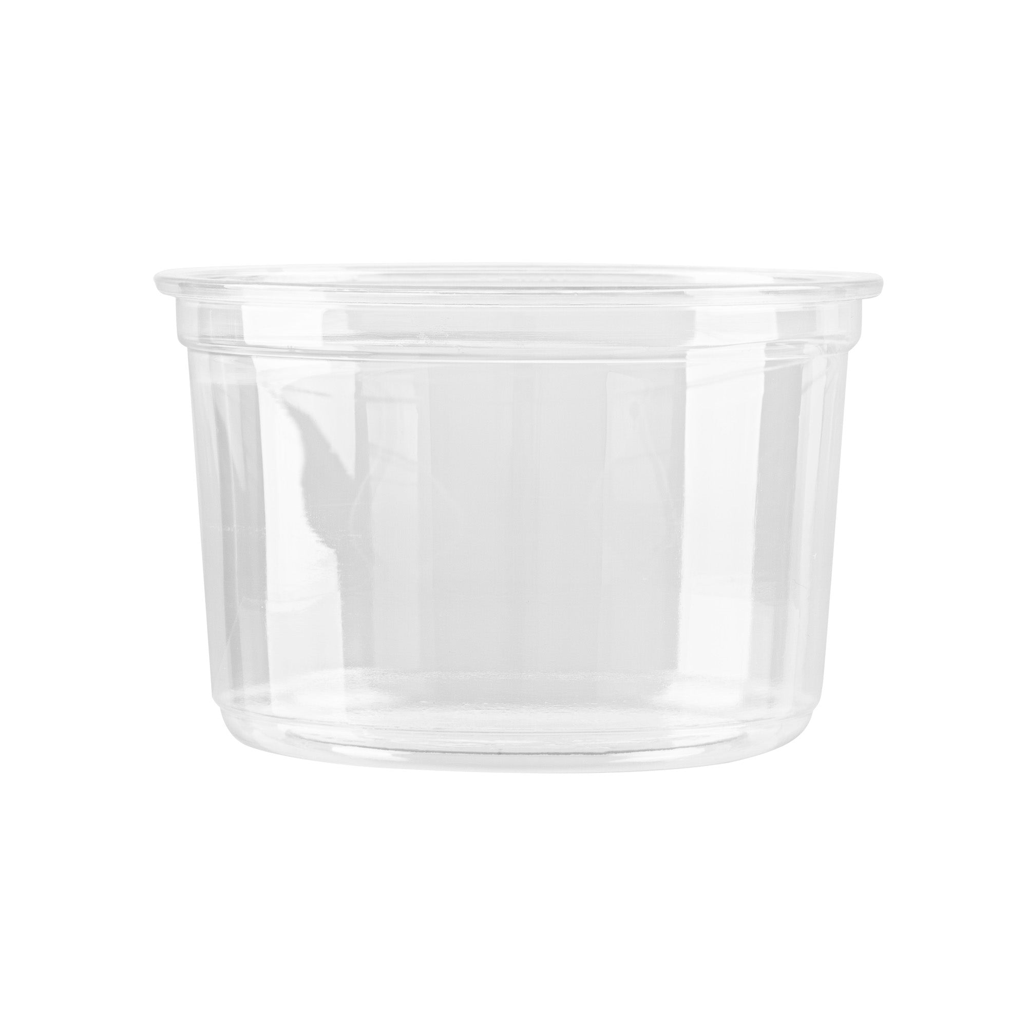 Thermo Tek 16 oz Round Clear Plastic To Go Deli Container - 4 1/2" x 4 1/2" x 3" - 100 count box