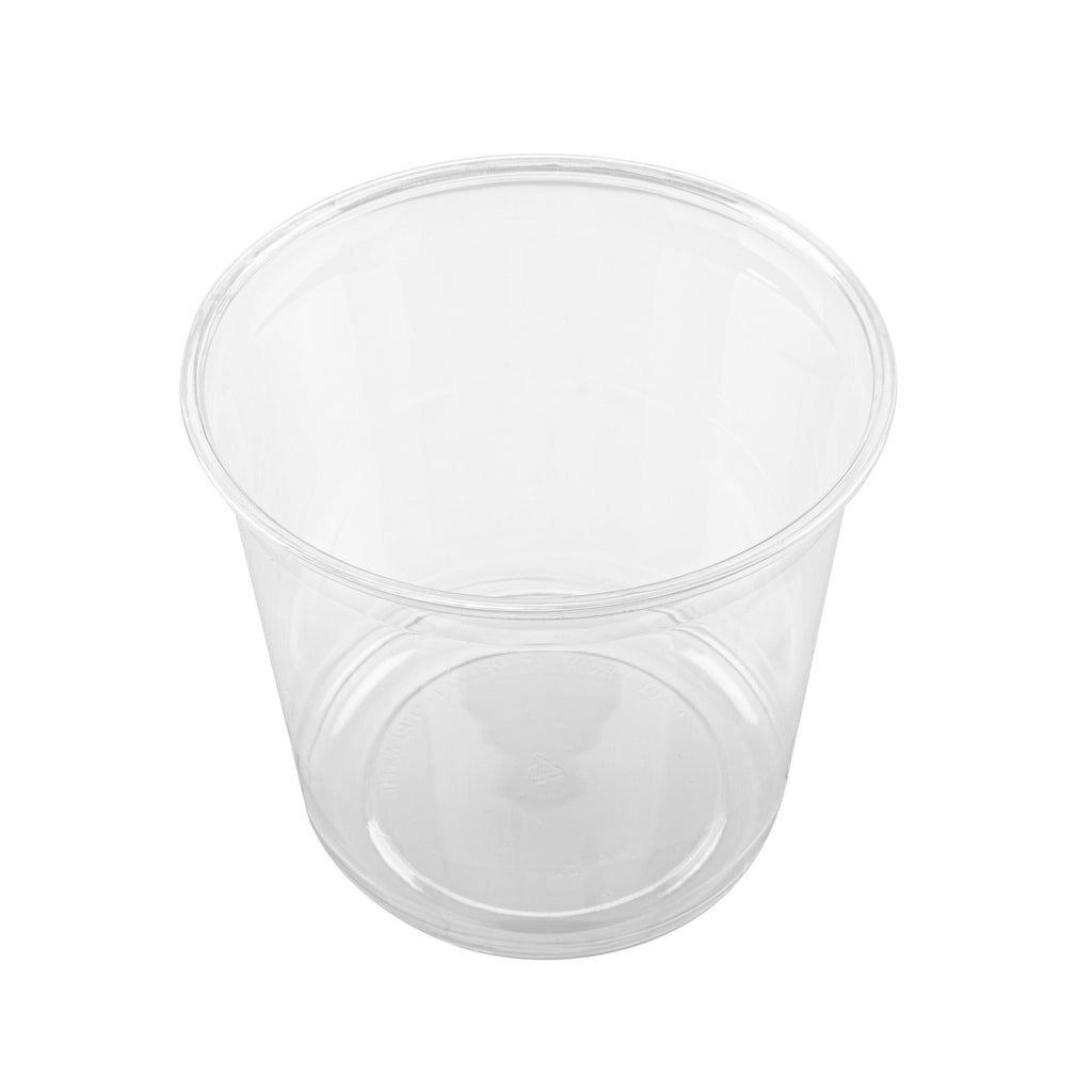 Thermo Tek 24 oz Round Clear Plastic To Go Deli Container - 4 1/2" x 4 1/2" x 4 1/4" - 25 count box