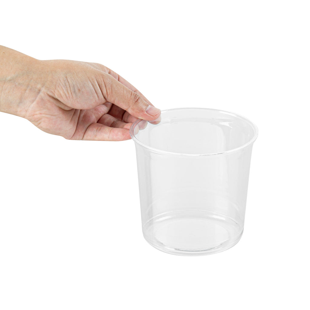 Thermo Tek 24 oz Round Clear Plastic To Go Deli Container - 4 1/2" x 4 1/2" x 4 1/4" - 100 count box