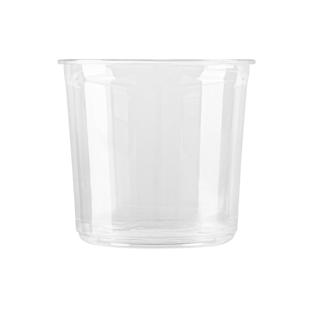 Thermo Tek 24 oz Round Clear Plastic To Go Deli Container - 4 1/2" x 4 1/2" x 4 1/4" - 100 count box