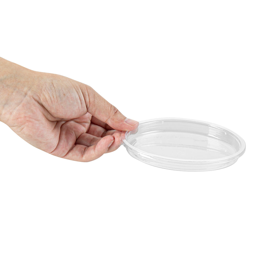 Thermo Tek Round Clear Plastic Lid - Fits 8, 12, 16 and 24 oz Deli Container - 100 count box