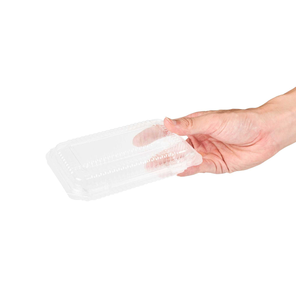 Thermo Tek Rectangle Clear Plastic Clamshell Container - 6" x 4" x 1 1/2" - 100 count box