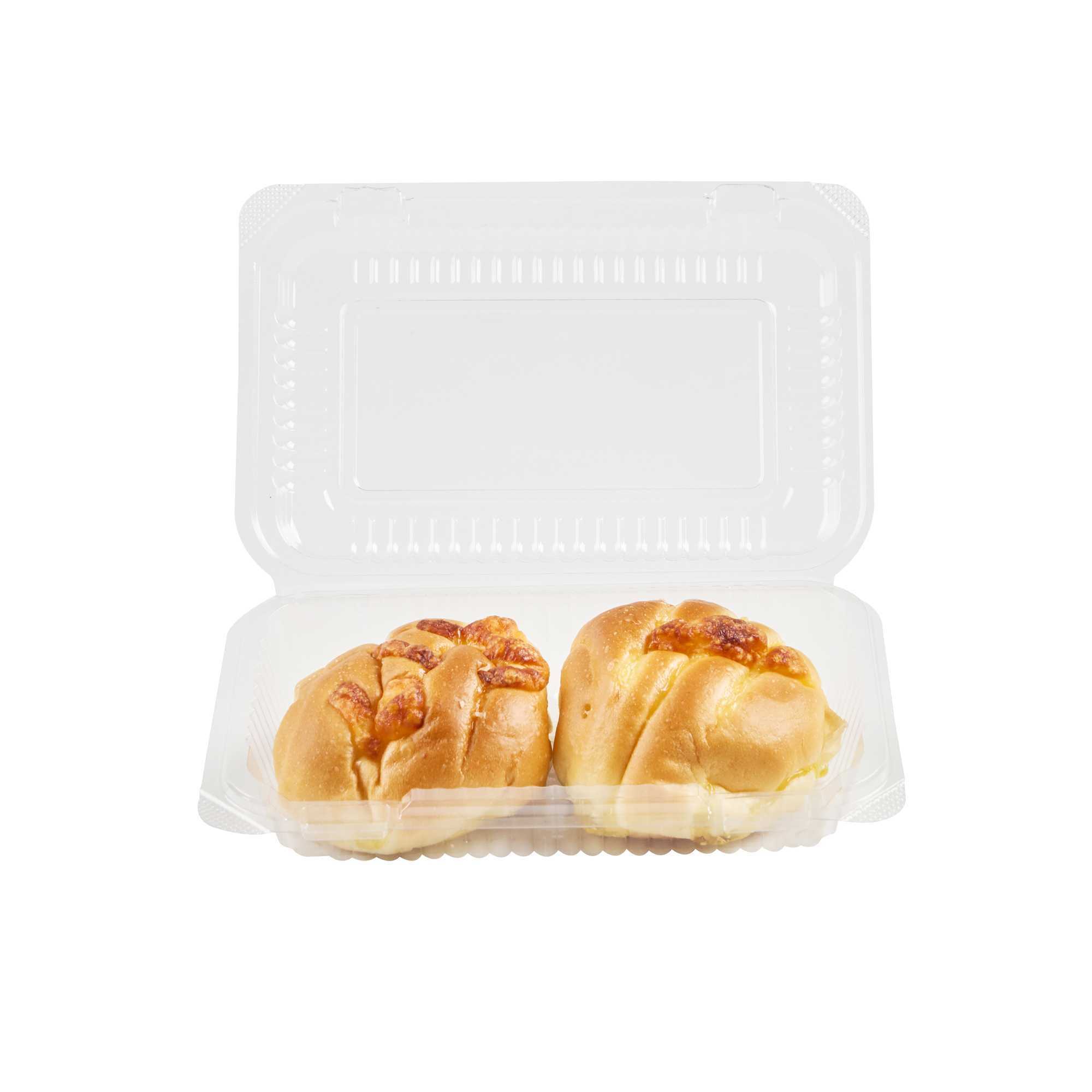 Thermo Tek Rectangle Clear Plastic Clamshell Container - 6" x 4" x 1 1/2" - 100 count box