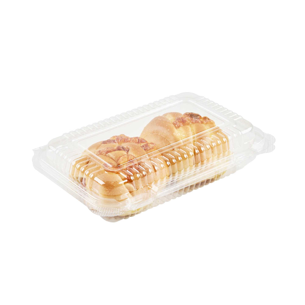 Thermo Tek Rectangle Clear Plastic Clamshell Container - 6" x 4" x 1 1/2" - 100 count box