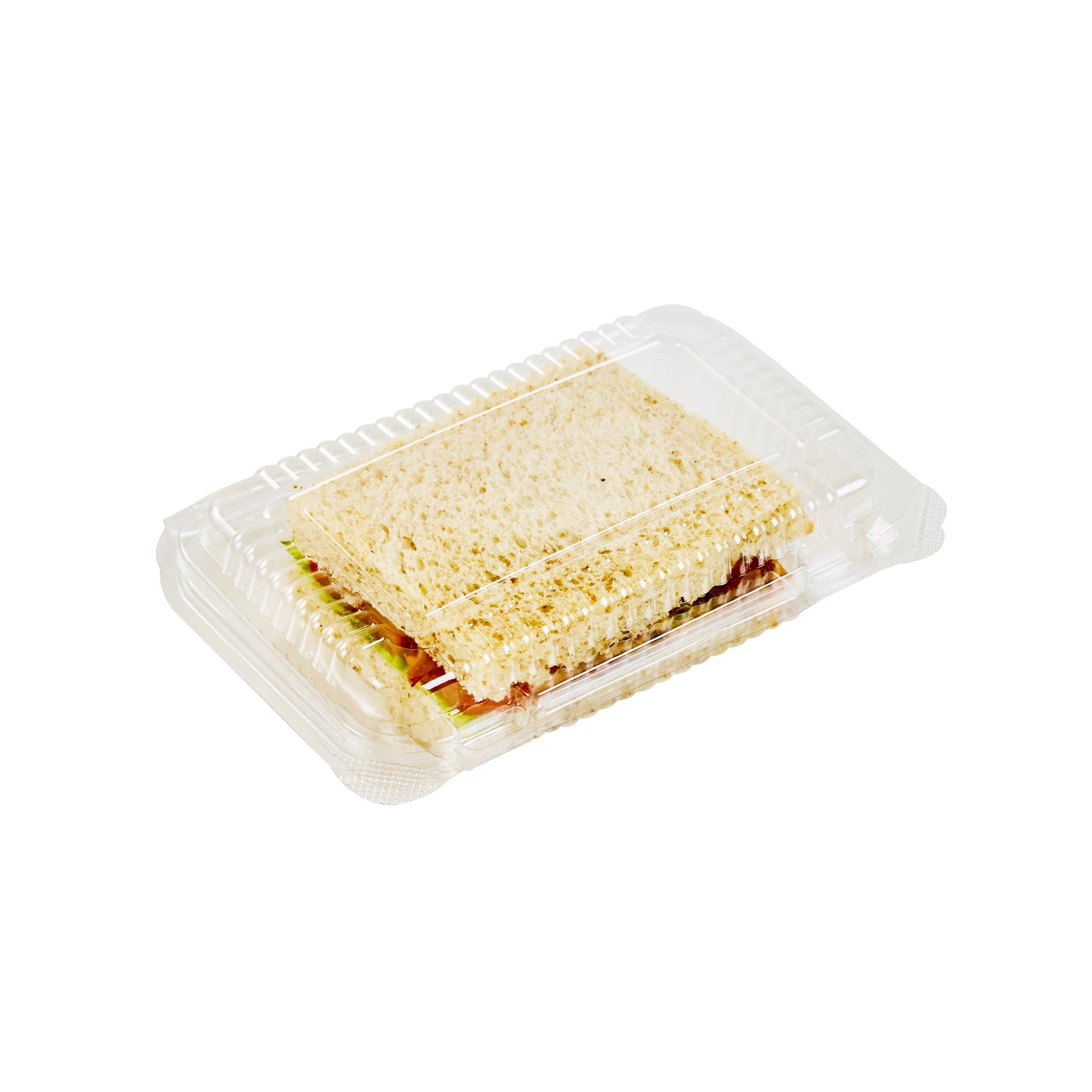 Thermo Tek Rectangle Clear Plastic Clamshell Container - 6" x 4" x 1 1/2" - 100 count box