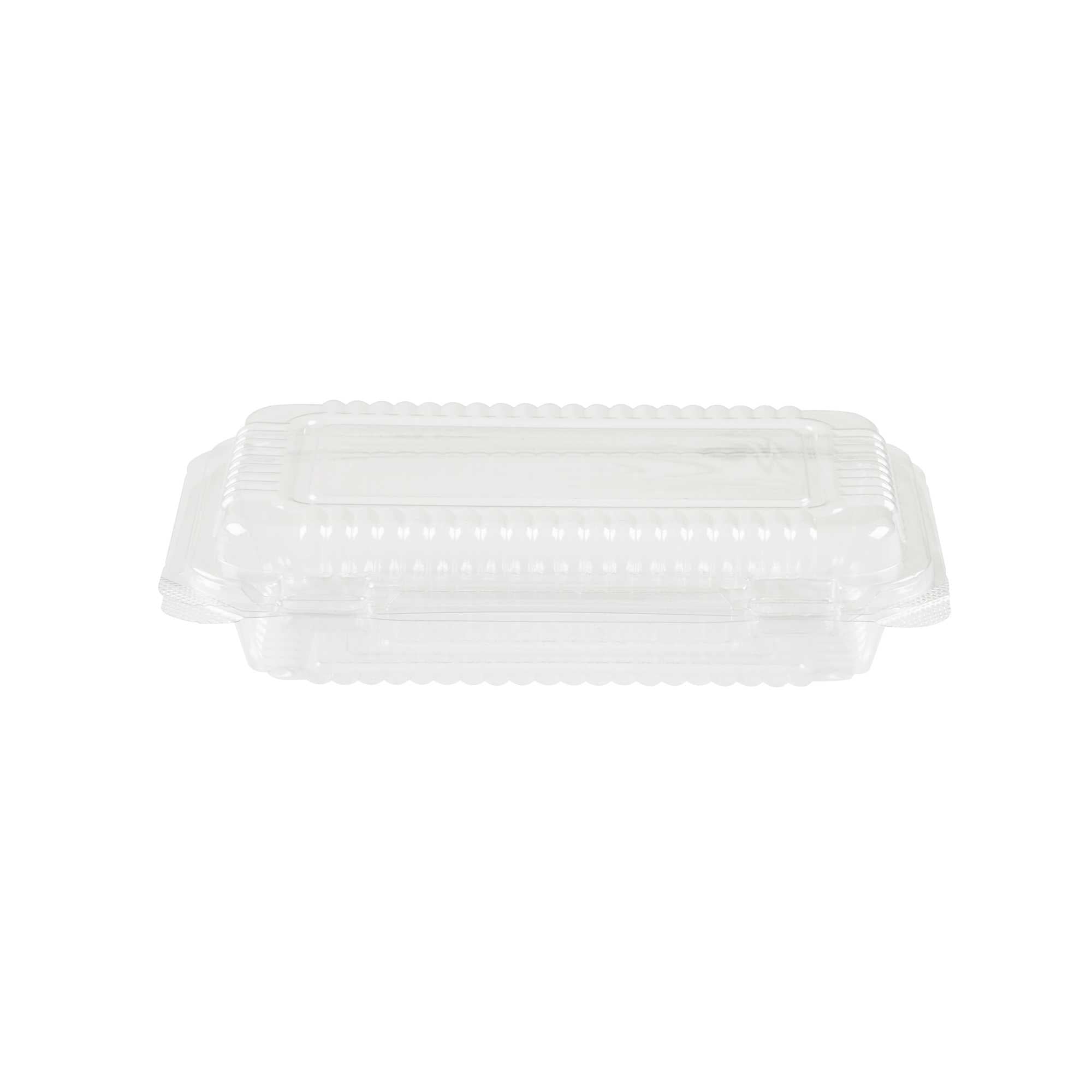 Thermo Tek Rectangle Clear Plastic Clamshell Container - 6" x 4" x 1 1/2" - 100 count box