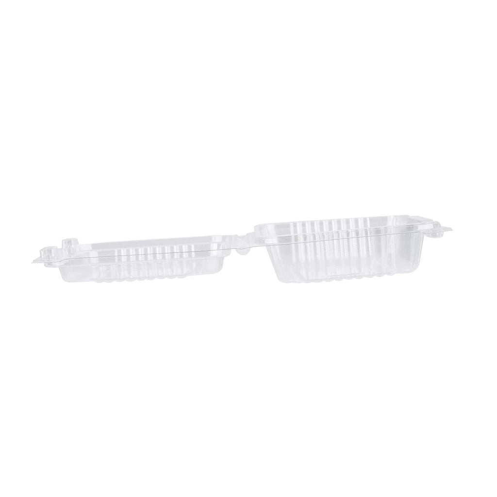 Thermo Tek Rectangle Clear Plastic Clamshell Container - 6" x 4" x 1 1/2" - 100 count box