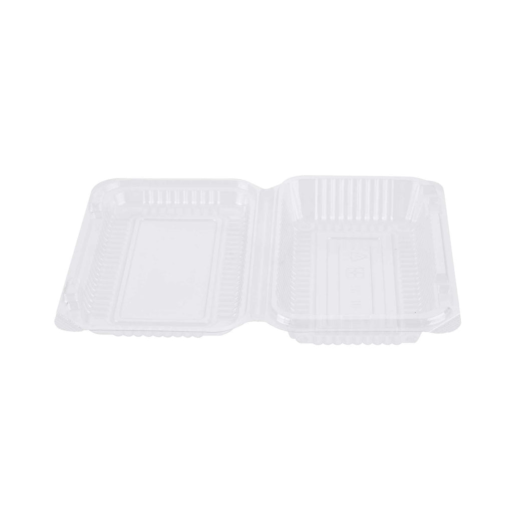 Thermo Tek Rectangle Clear Plastic Clamshell Container - 6" x 4" x 1 1/2" - 100 count box