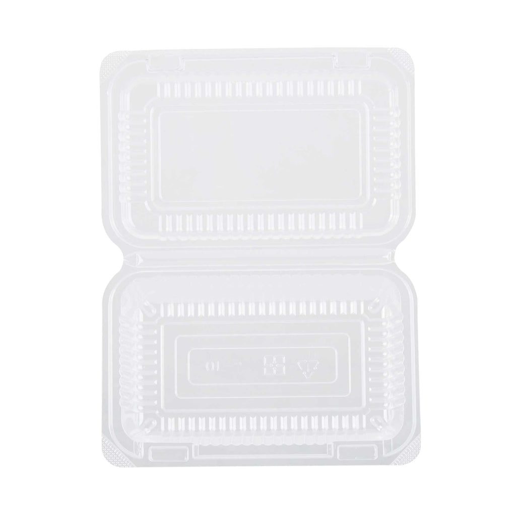 Thermo Tek Rectangle Clear Plastic Clamshell Container - 6" x 4" x 1 1/2" - 100 count box