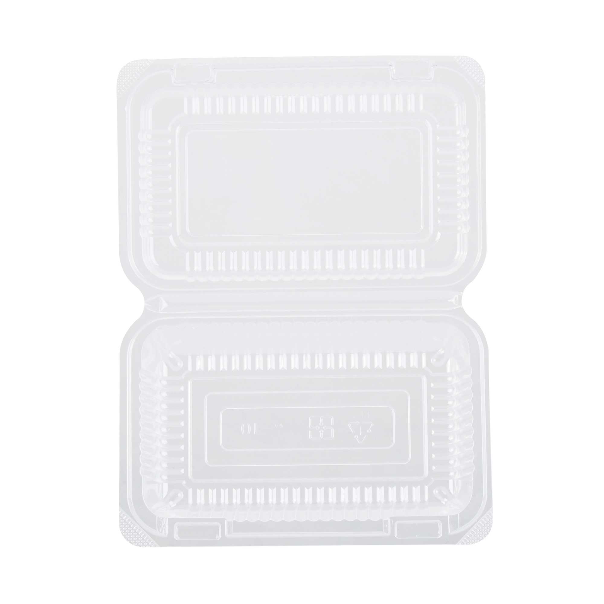 Thermo Tek Rectangle Clear Plastic Clamshell Container - 6" x 4" x 1 1/2" - 100 count box