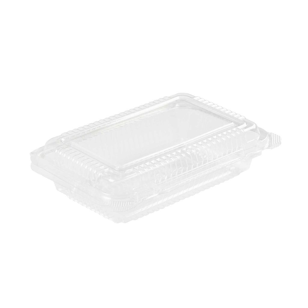 Thermo Tek Rectangle Clear Plastic Clamshell Container - 6 1/4" x 4 1/4" x 1 1/2" - 100 count box