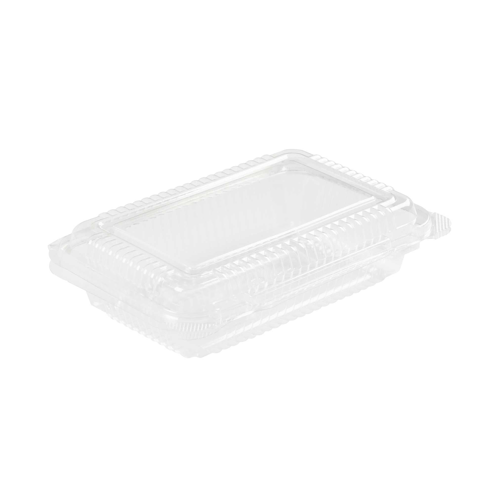 Thermo Tek Rectangle Clear Plastic Clamshell Container - 6 1/4" x 4 1/4" x 1 1/2" - 100 count box
