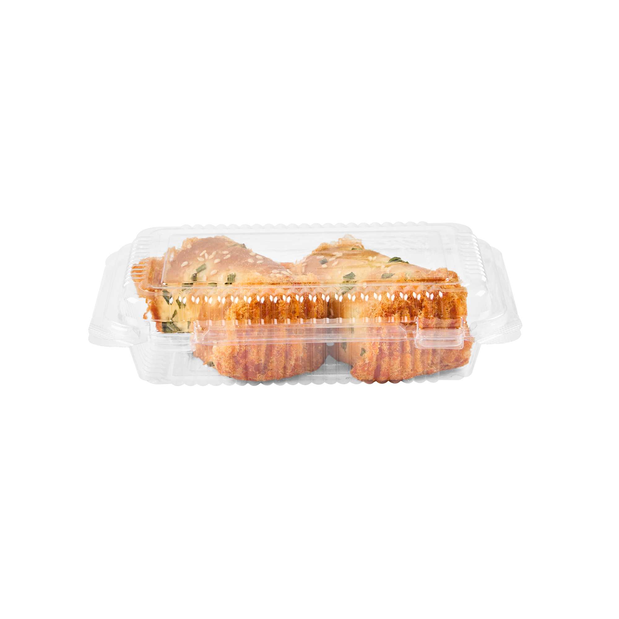 Thermo Tek Rectangle Clear Plastic Clamshell Container - 6 1/4" x 4 1/4" x 1 1/2" - 100 count box