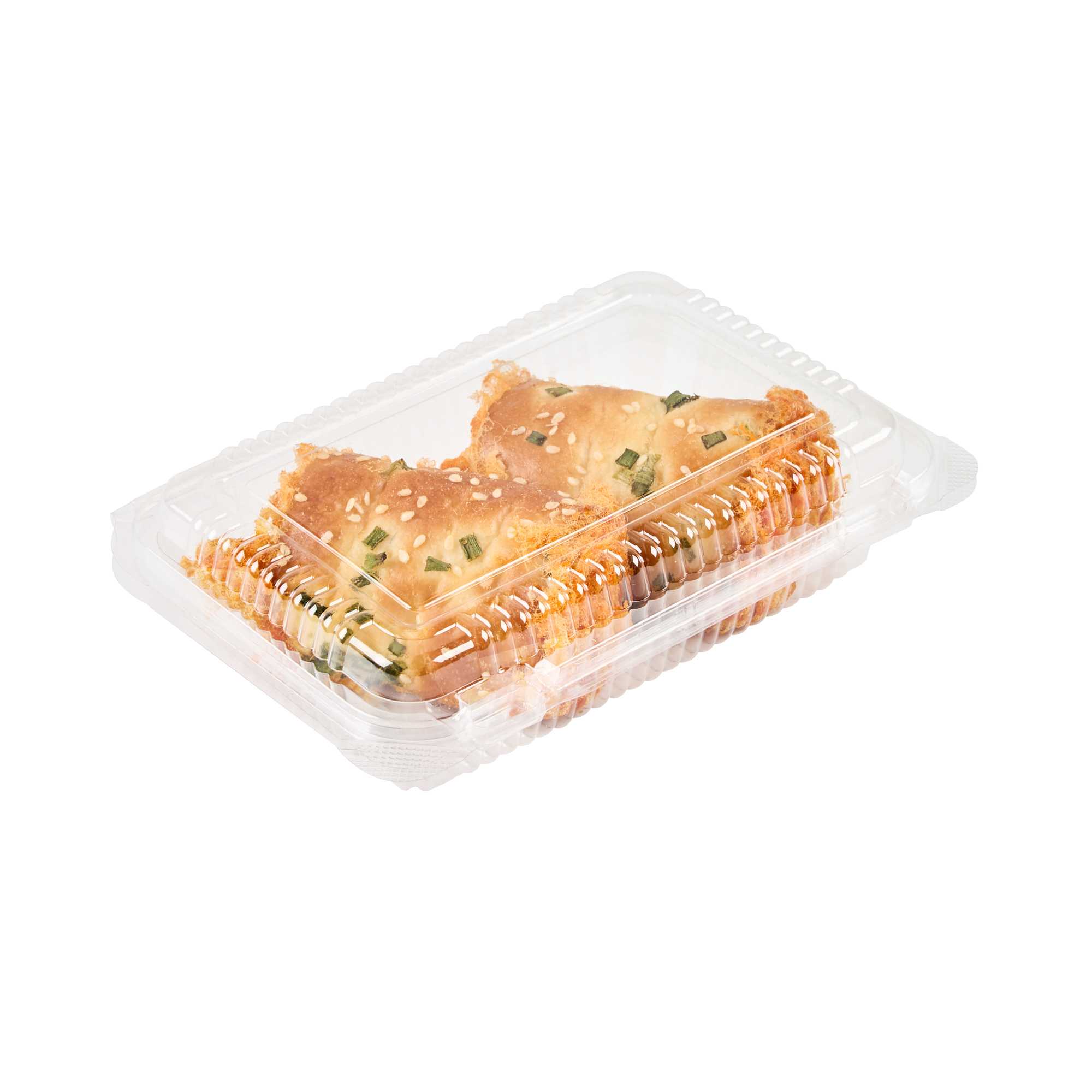 Thermo Tek Rectangle Clear Plastic Clamshell Container - 6 1/4" x 4 1/4" x 1 1/2" - 100 count box