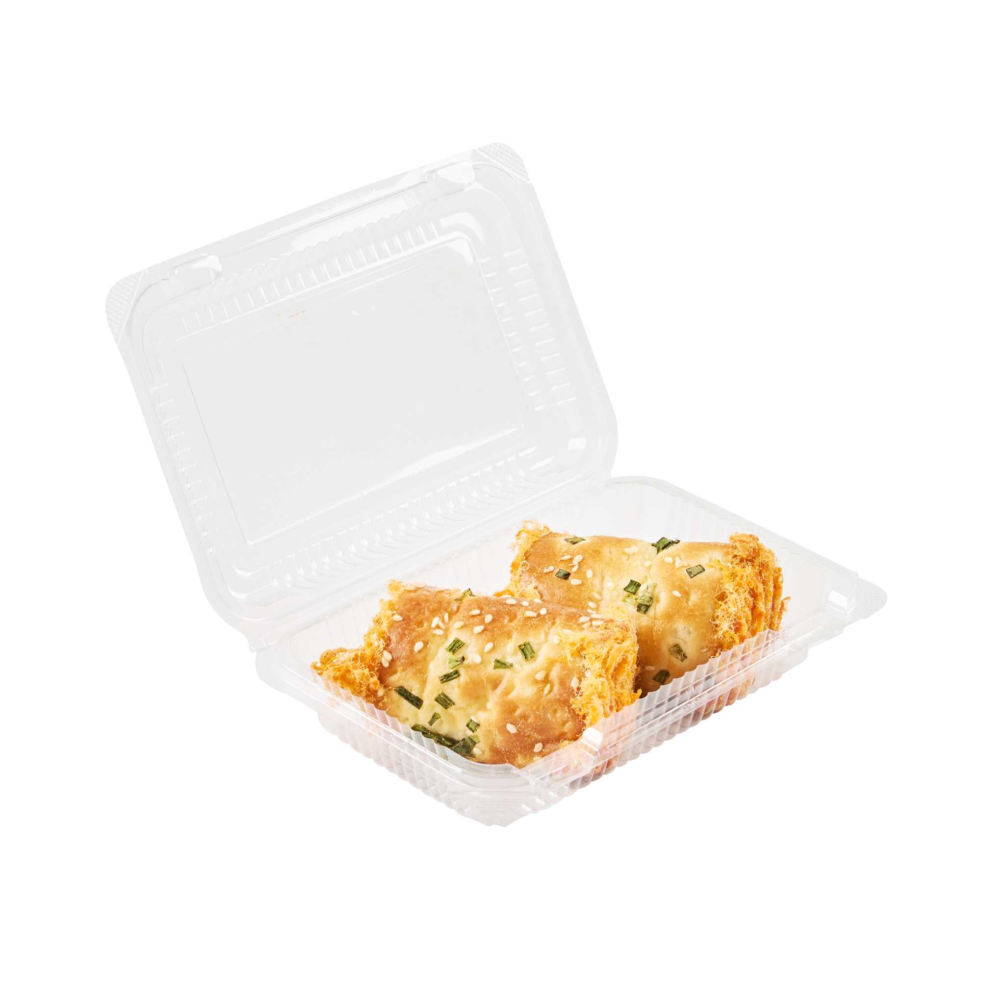 Thermo Tek Rectangle Clear Plastic Clamshell Container - 6 1/4" x 4 1/4" x 1 1/2" - 100 count box