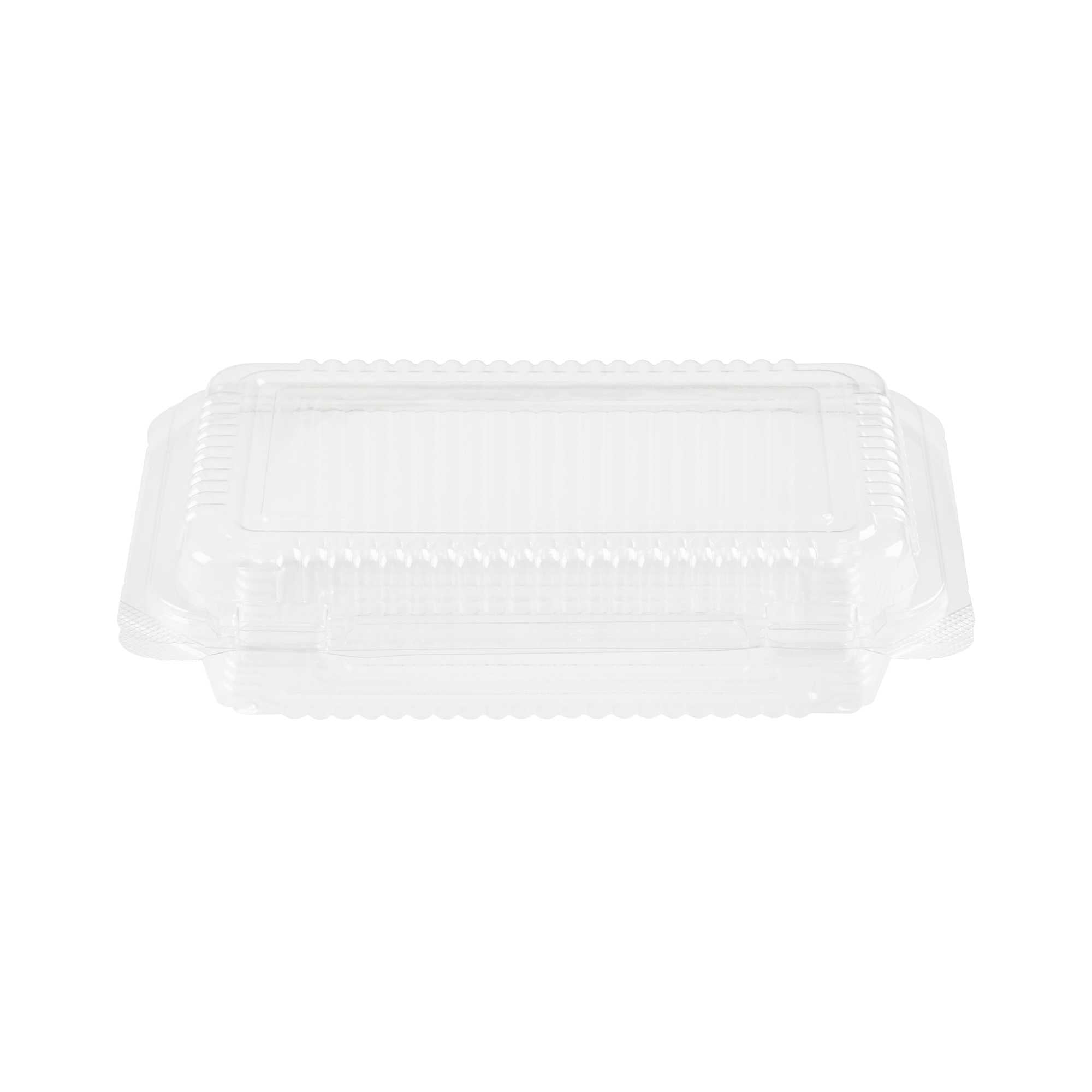 Thermo Tek Rectangle Clear Plastic Clamshell Container - 6 1/4" x 4 1/4" x 1 1/2" - 100 count box