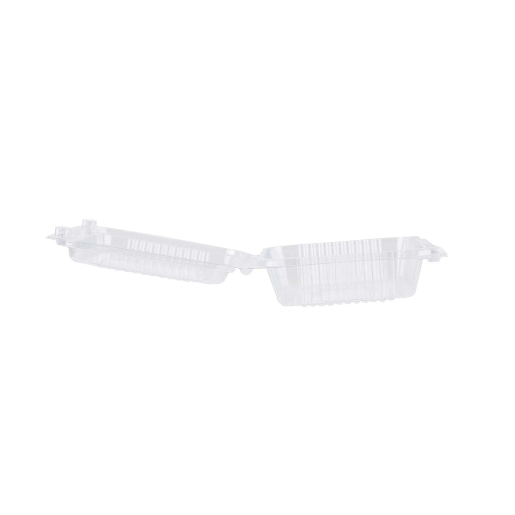 Thermo Tek Rectangle Clear Plastic Clamshell Container - 6 1/4" x 4 1/4" x 1 1/2" - 100 count box