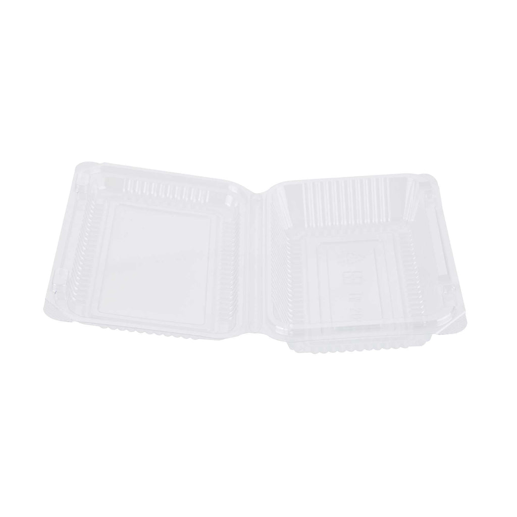 Thermo Tek Rectangle Clear Plastic Clamshell Container - 6 1/4" x 4 1/4" x 1 1/2" - 100 count box