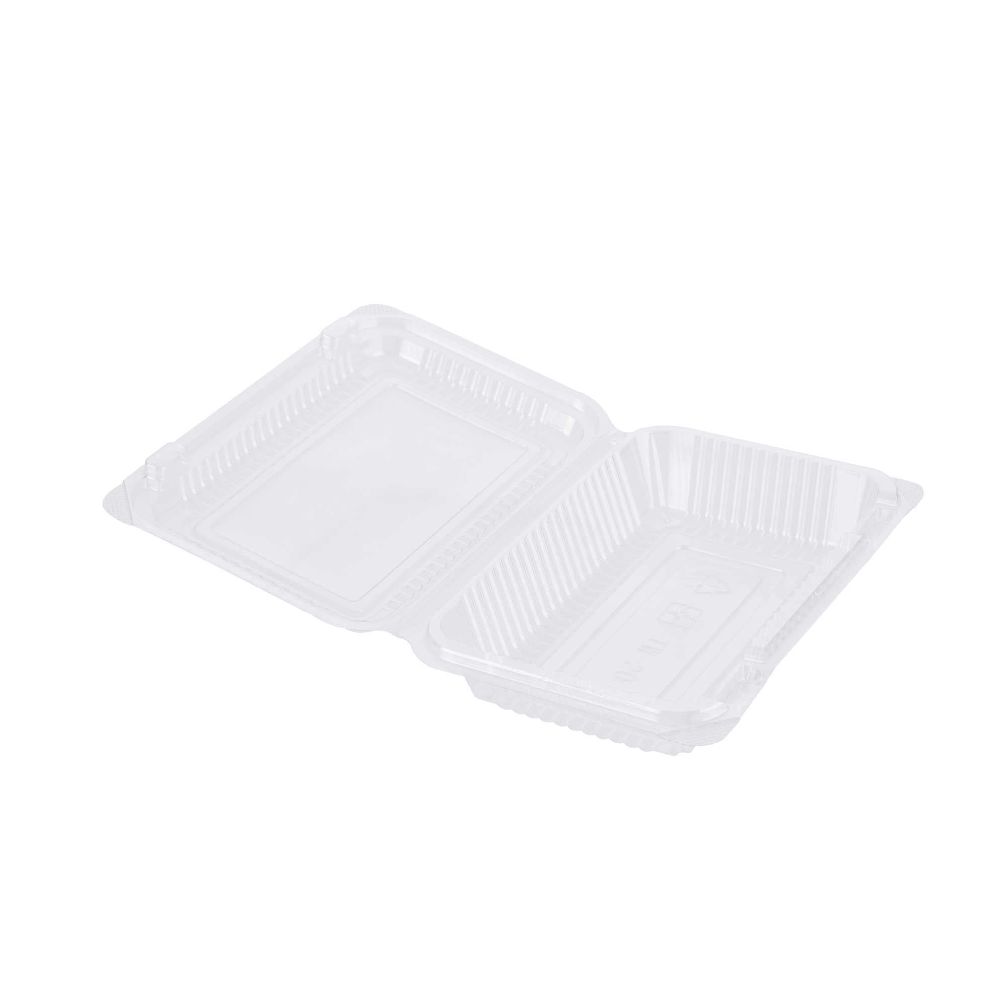 Thermo Tek Rectangle Clear Plastic Clamshell Container - 6 1/4" x 4 1/4" x 1 1/2" - 100 count box