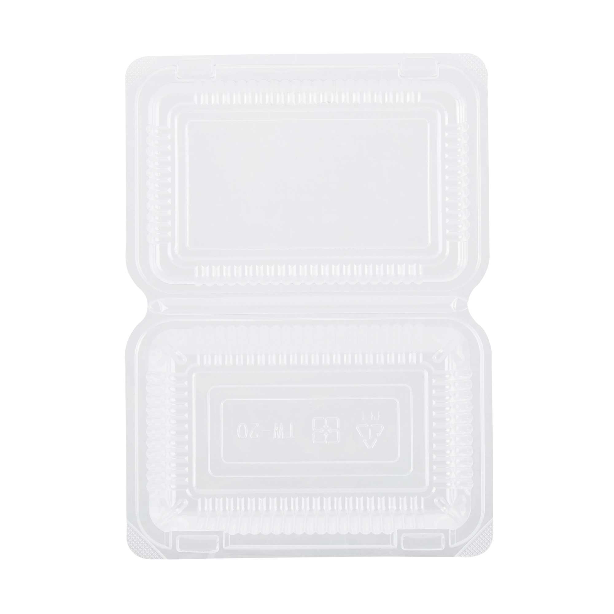 Thermo Tek Rectangle Clear Plastic Clamshell Container - 6 1/4" x 4 1/4" x 1 1/2" - 100 count box