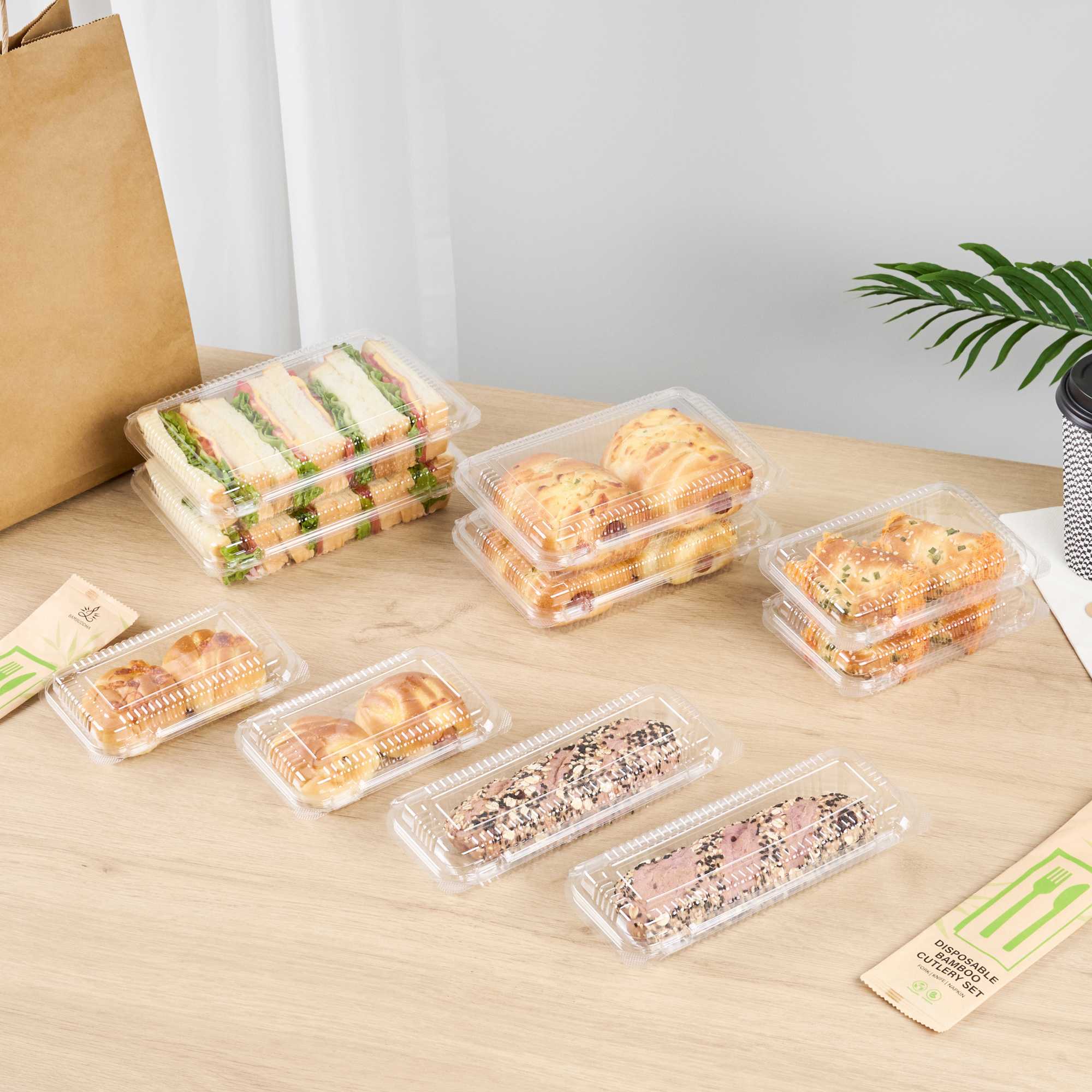 Thermo Tek Rectangle Clear Plastic Clamshell Container - 6 1/4" x 4 1/4" x 1 1/2" - 100 count box