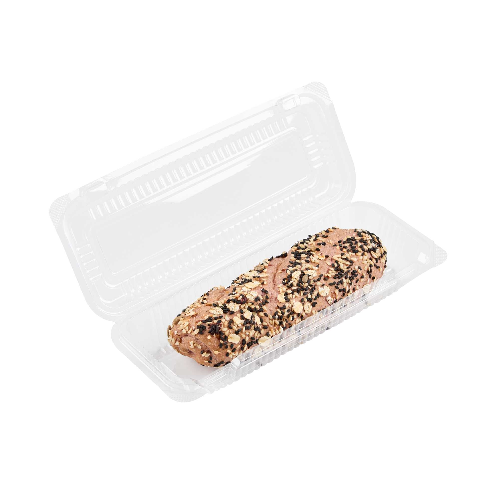 Thermo Tek Rectangle Clear Plastic Clamshell Container - 8 1/2" x 3 1/2" x 1 1/2" - 100 count box
