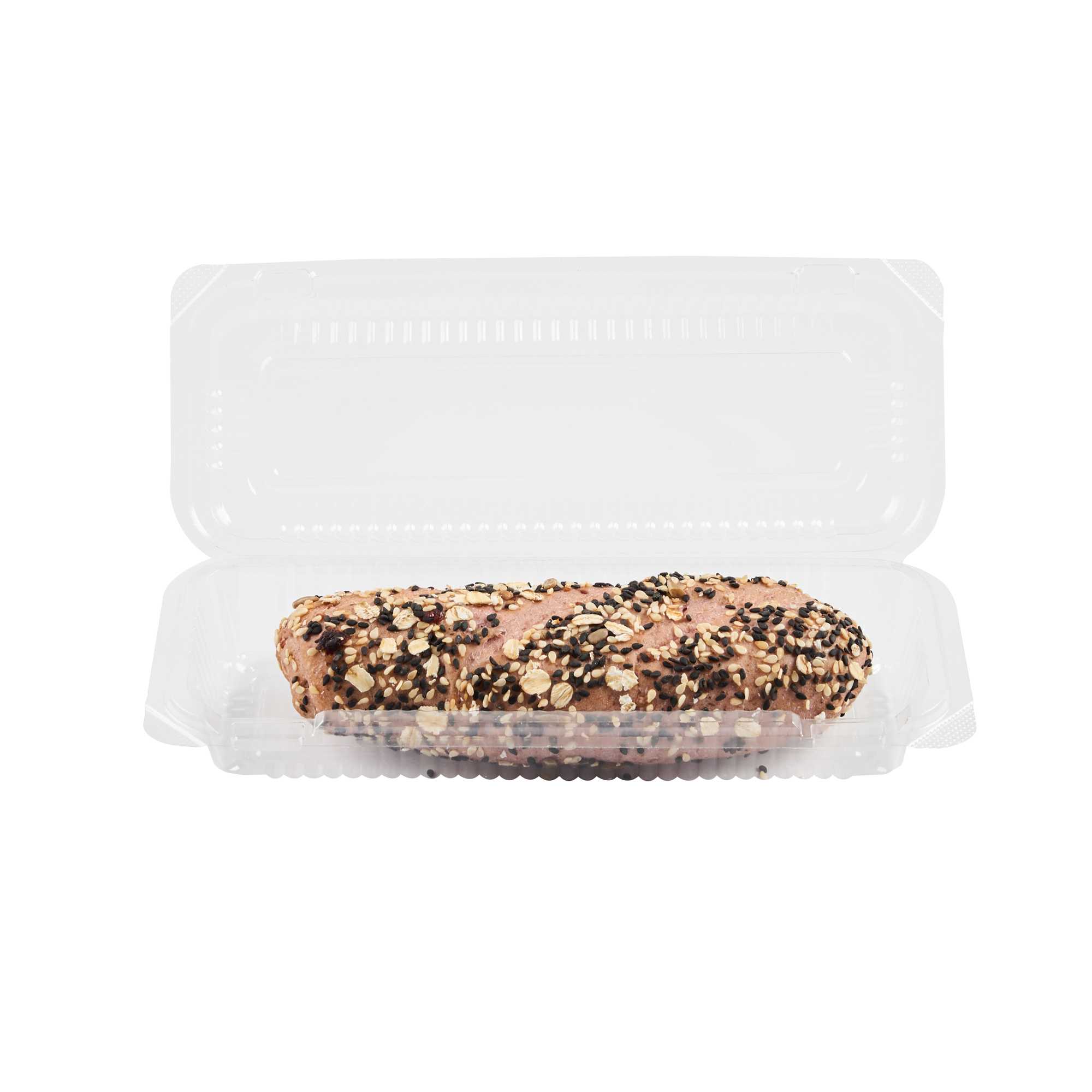 Thermo Tek Rectangle Clear Plastic Clamshell Container - 8 1/2" x 3 1/2" x 1 1/2" - 100 count box