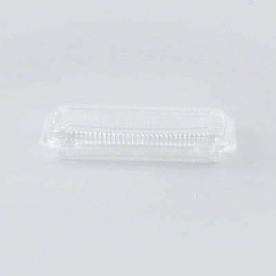 Thermo Tek Rectangle Clear Plastic Clamshell Container - 8 1/2" x 3 1/2" x 1 1/2" - 100 count box