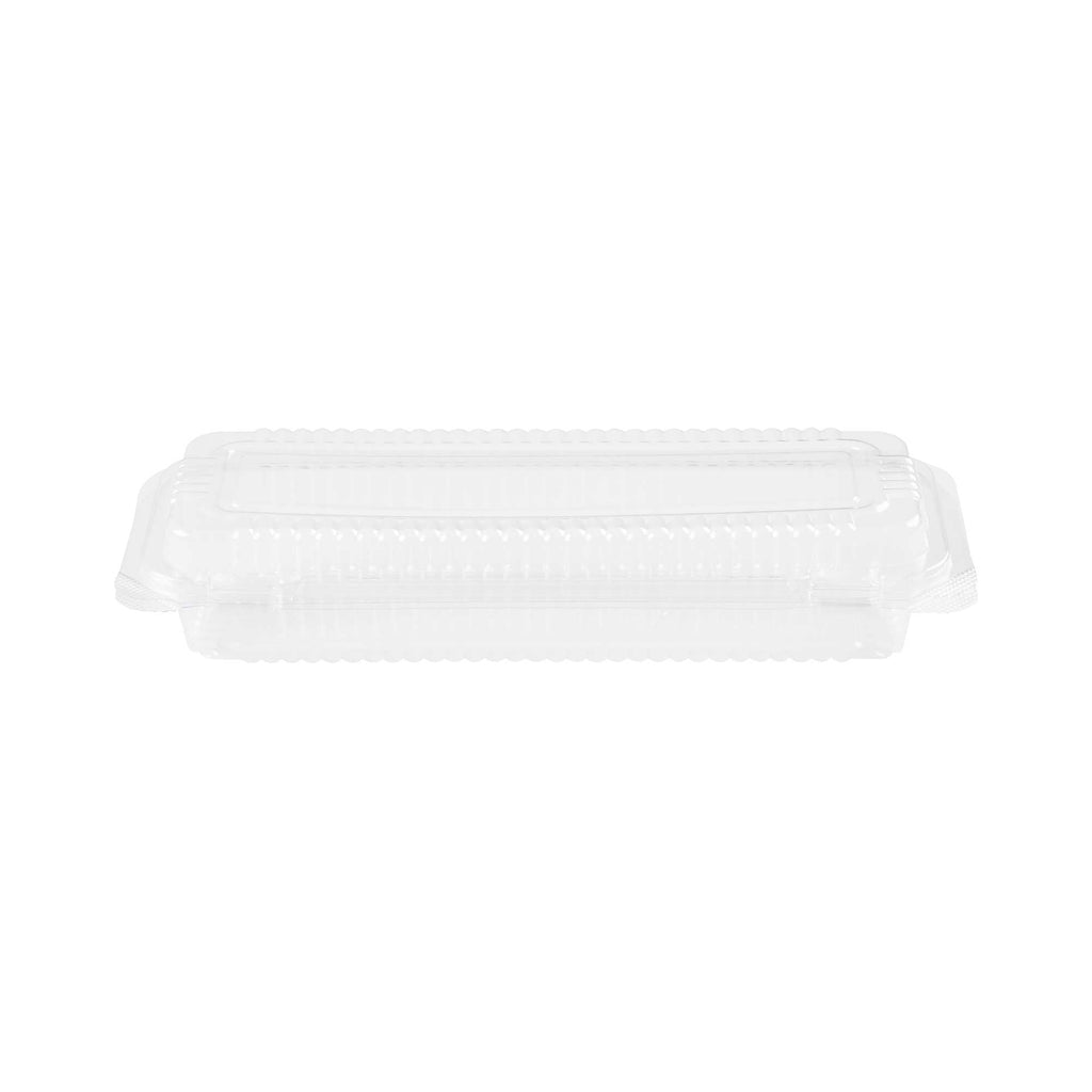 Thermo Tek Rectangle Clear Plastic Clamshell Container - 8 1/2" x 3 1/2" x 1 1/2" - 100 count box