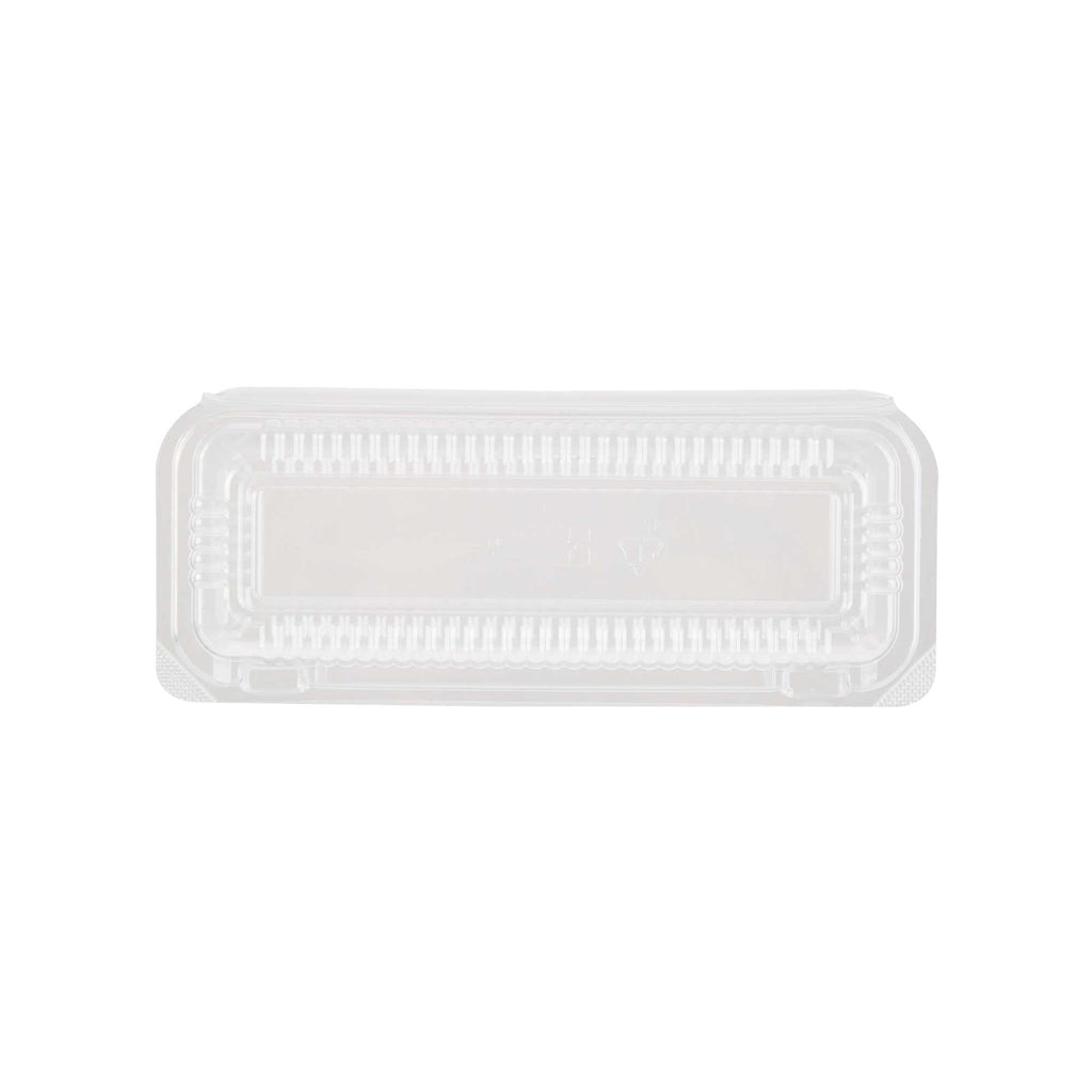 Thermo Tek Rectangle Clear Plastic Clamshell Container - 8 1/2" x 3 1/2" x 1 1/2" - 100 count box