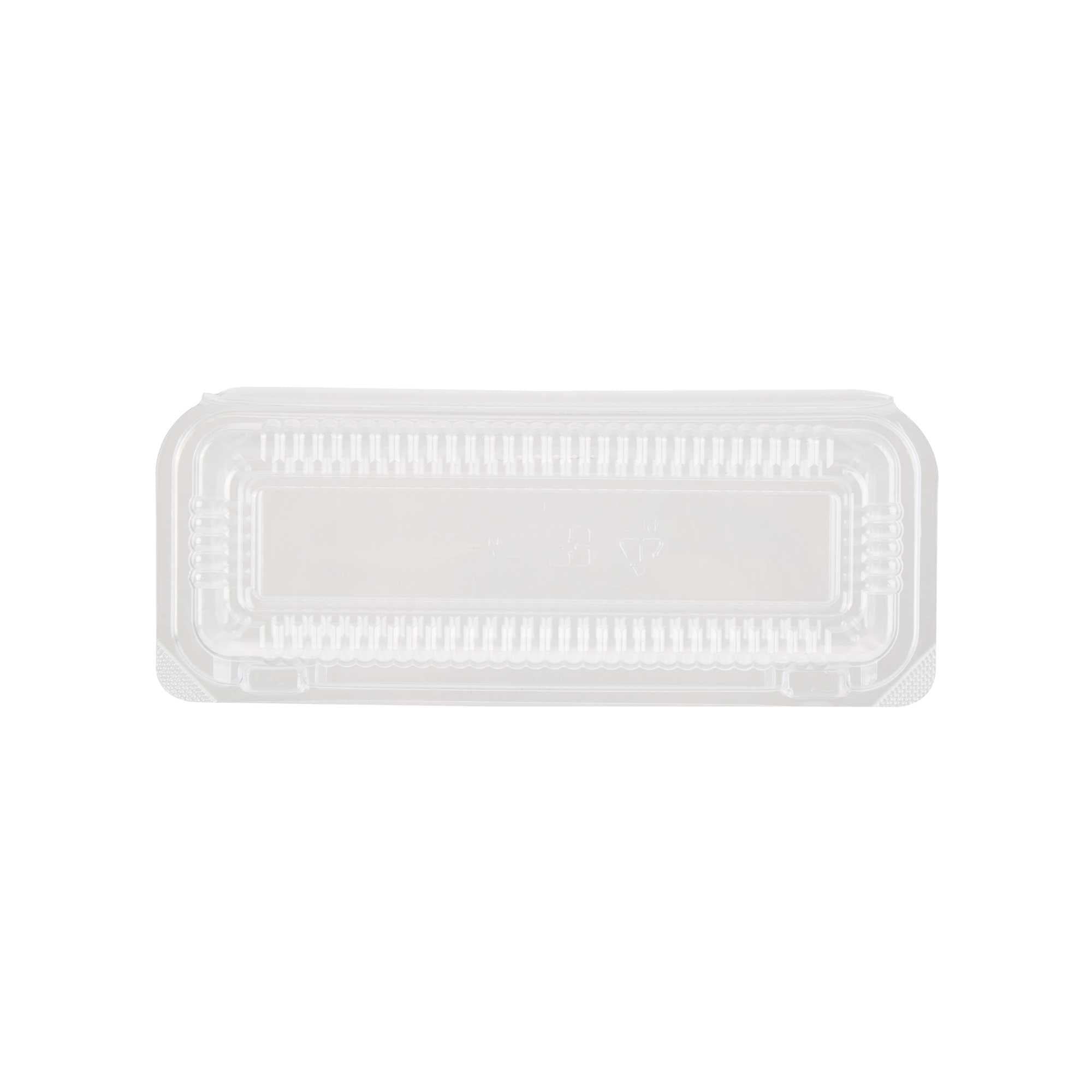 Thermo Tek Rectangle Clear Plastic Clamshell Container - 8 1/2" x 3 1/2" x 1 1/2" - 100 count box