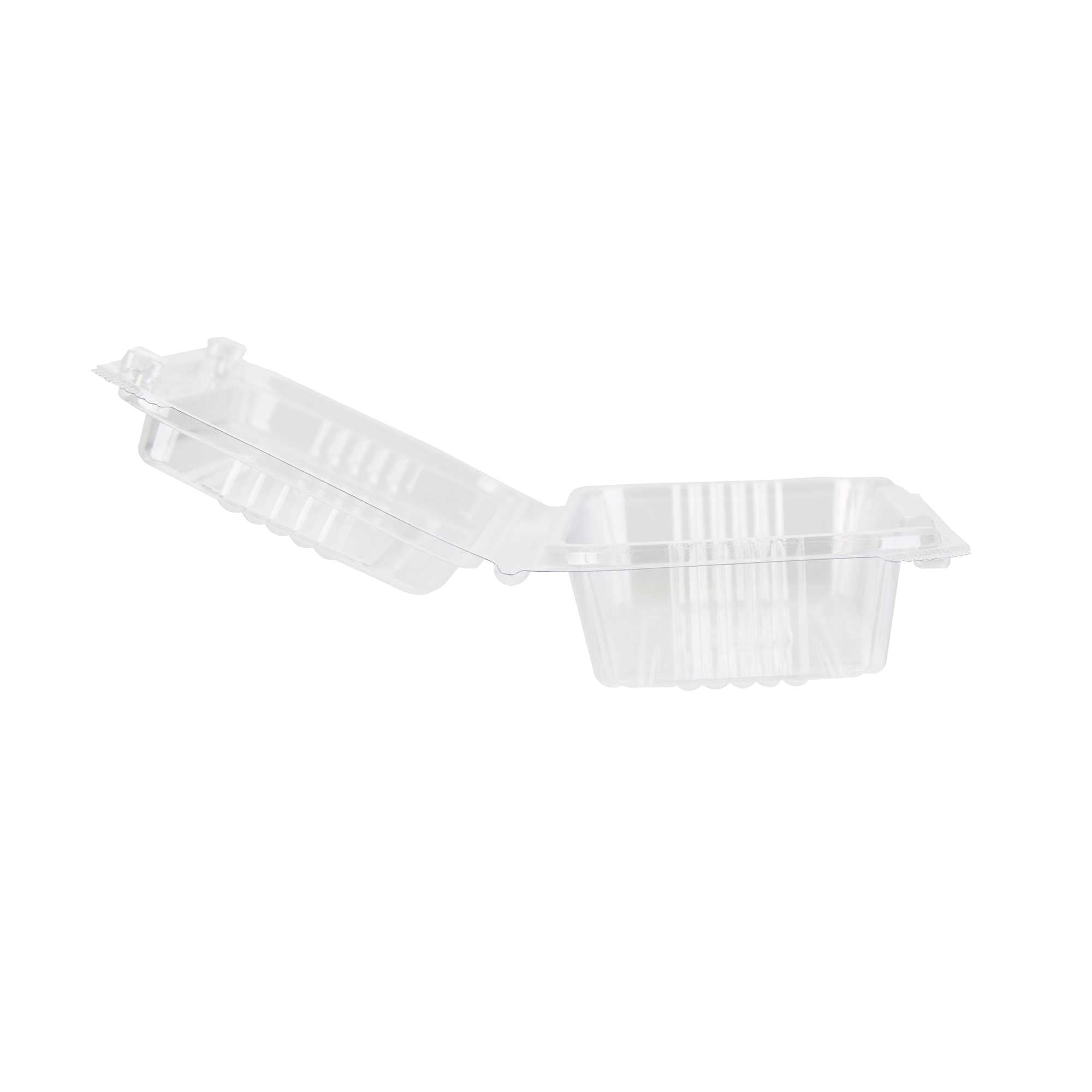 Thermo Tek Rectangle Clear Plastic Clamshell Container - 8 1/2" x 3 1/2" x 1 1/2" - 100 count box