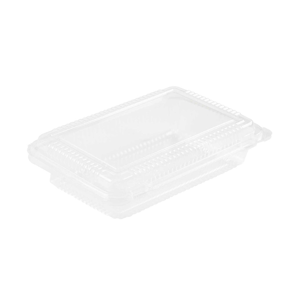 Thermo Tek Rectangle Clear Plastic Clamshell Container - 7 1/2" x 5 1/4" x 1 3/4" - 100 count box