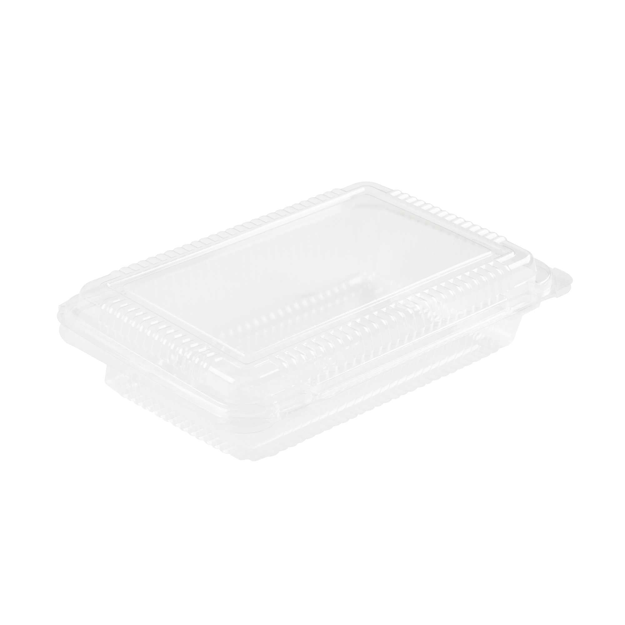Thermo Tek Rectangle Clear Plastic Clamshell Container - 7 1/2" x 5 1/4" x 1 3/4" - 100 count box